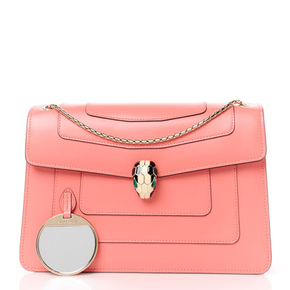 Bulgari Calfskin Serpenti Forever Crossbody Flamingo Quartz 3 of 12