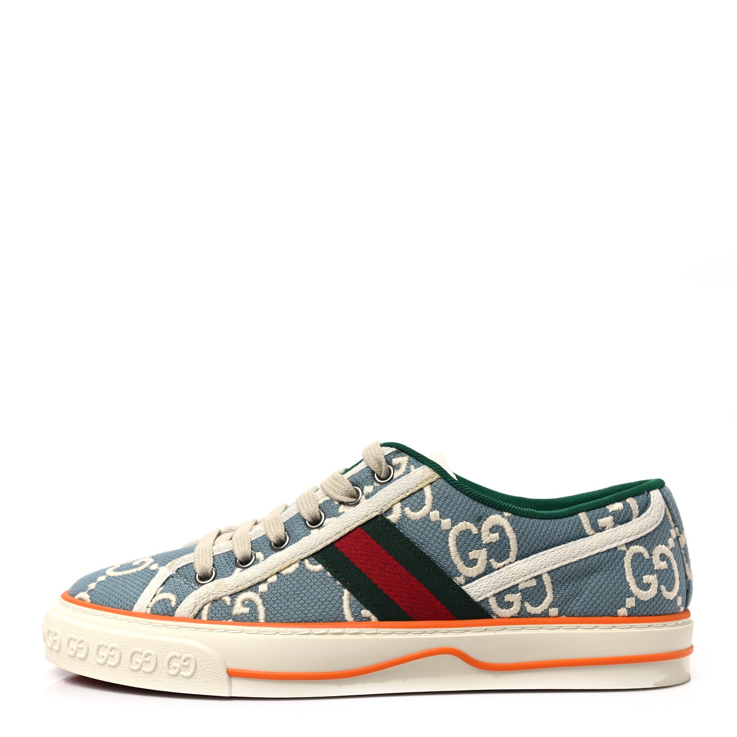 Gucci Cotton GG Monogram Web Womens 1977 Tennis Sneakers 39.5 Philod Ivory Mystic White 1 of 8