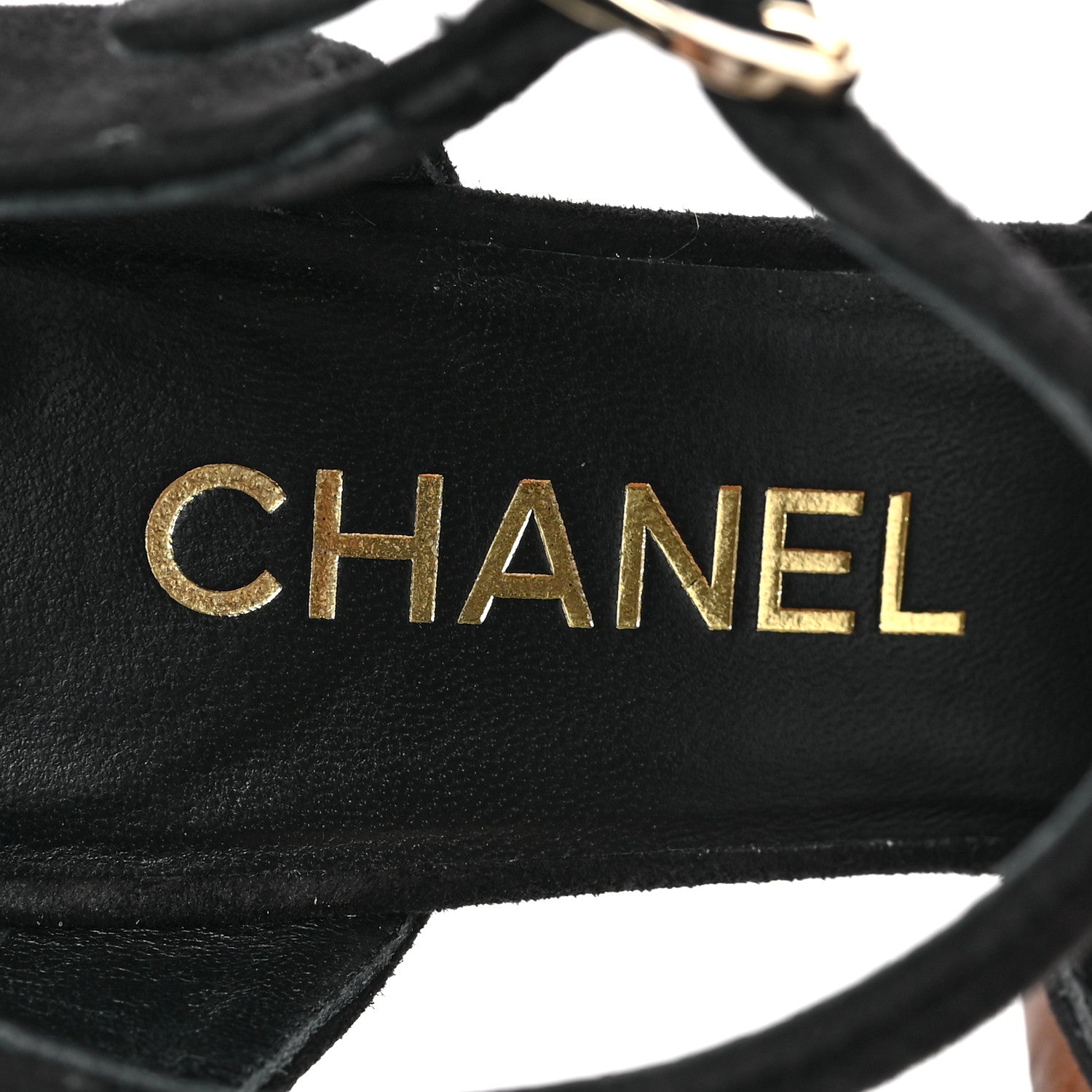 Chanel Patent Suede CC Platform Pumps 36.5 Black 7 of 8