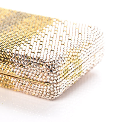 Judith Leiber Swarovski Crystal Minaudiere Clutch Gold Silver 8 of 8