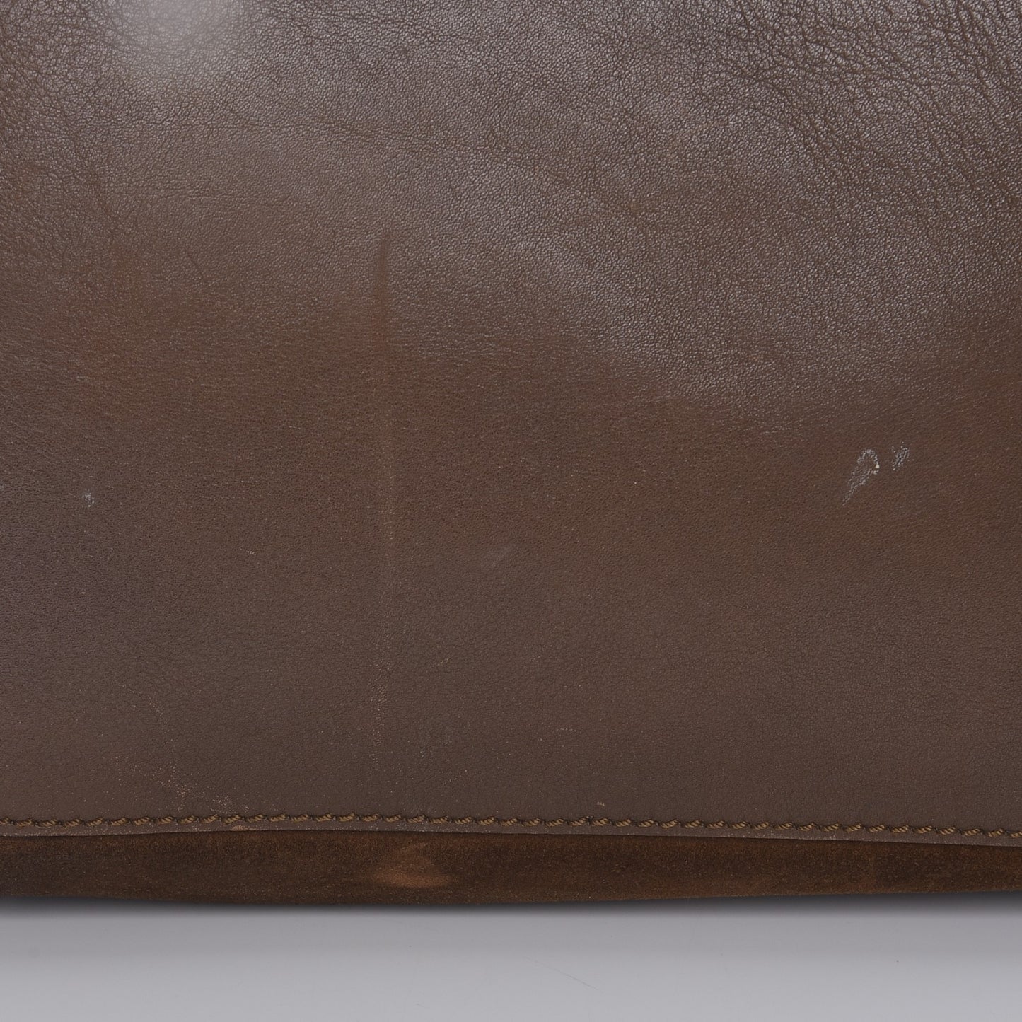 Smooth Calfskin Suede Mini Luggage Khaki