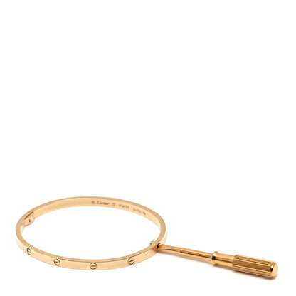 Cartier 18K Yellow Gold Small LOVE Bracelet 17 5 of 6