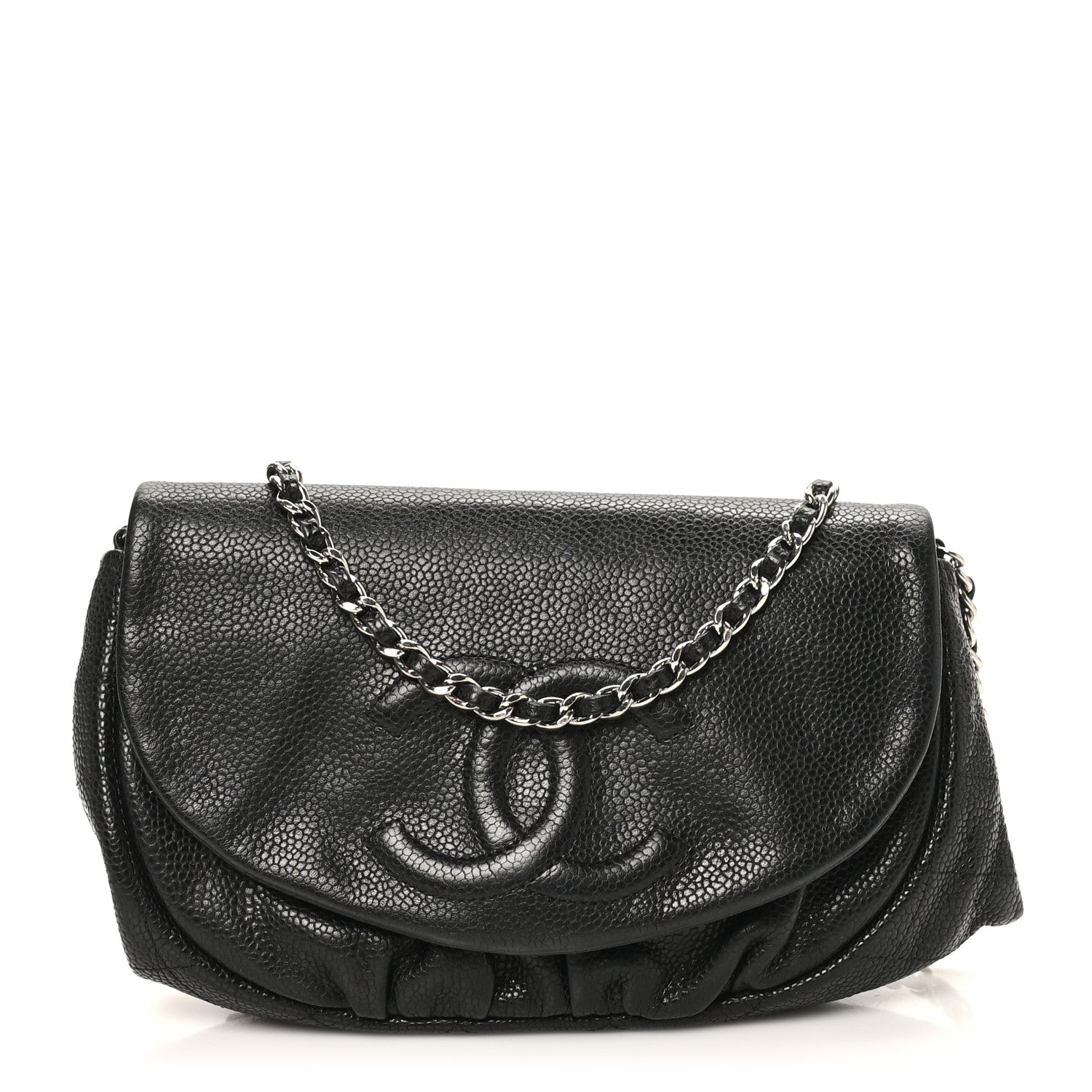 Chanel Caviar Half Moon Wallet On Chain WOC Black 1 of 10