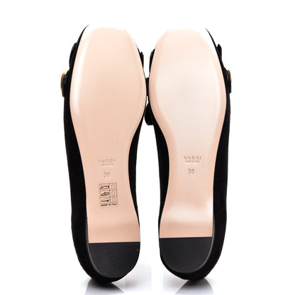 Gucci Kid Scamosciato GG Marmont Fringe Flats 38 Black 5 of 10