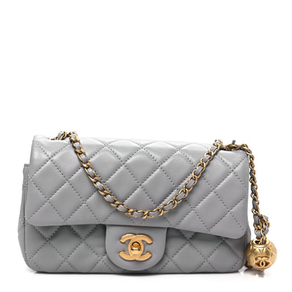 Chanel Lambskin Quilted Mini Rectangular Pearl Crush Flap Grey 1 of 8