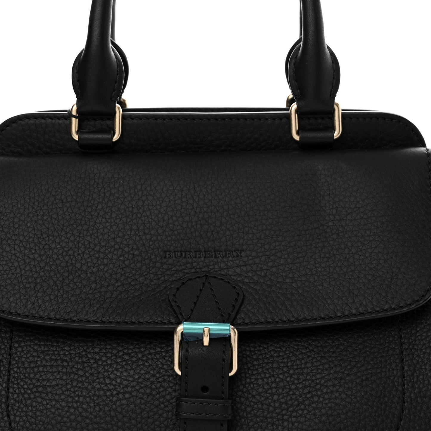 Canvas Mega Check Grained Calfskin Medium Harcourt Satchel Black