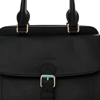 Burberry Canvas Mega Check Grained Calfskin Medium Harcourt Satchel Black 8 of 11