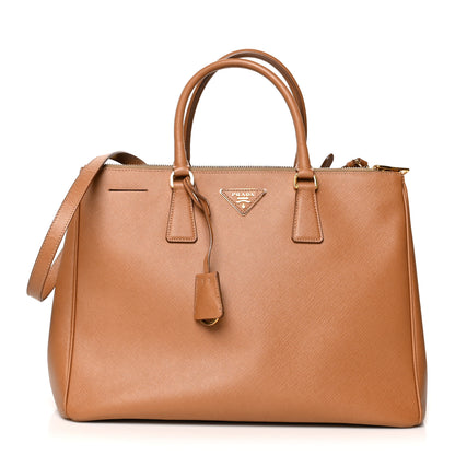 Prada Saffiano Lux Large Galleria Double Zip Tote Caramel 1 of 12