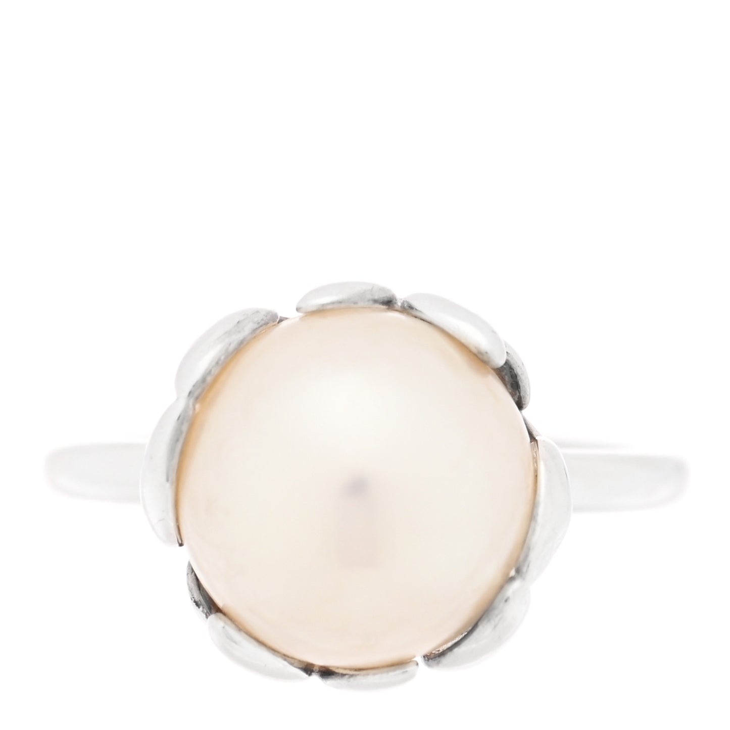 Sterling Silver Freshwater Pearl Paloma Picasso Olive Leaf Ring 46 3.75