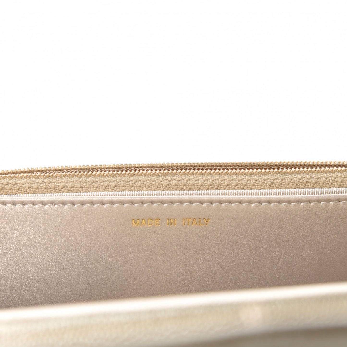 Metallic Caviar Quilted Wallet on Chain WOC Gold