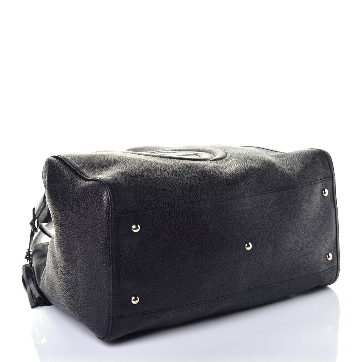 Pebbled Calfskin Large Soho Shoulder Bag Black