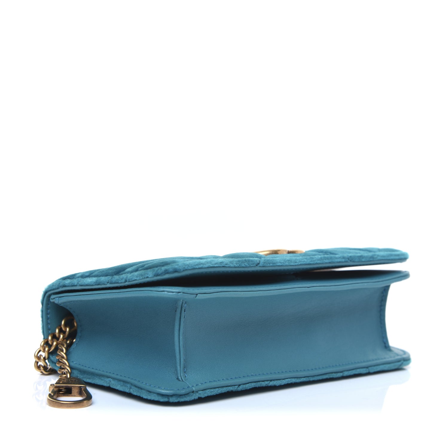 Velvet Matelasse GG Marmont Mini Bag Pavone Cyan