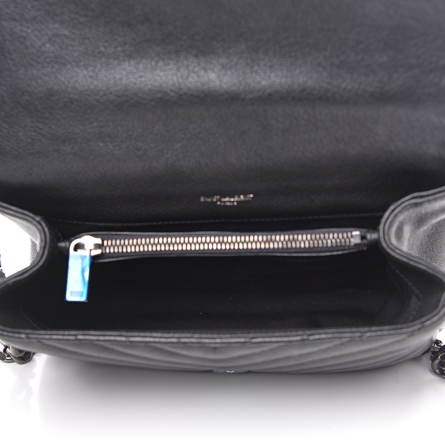 Saint Laurent Sheepskin Matelasse Chevron Monogram Medium College Bag Black 4 of 8