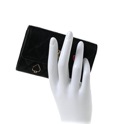 Chanel Caviar Quilted Enamel Coco Casino Flap Card Holder Wallet Black 2 of 9