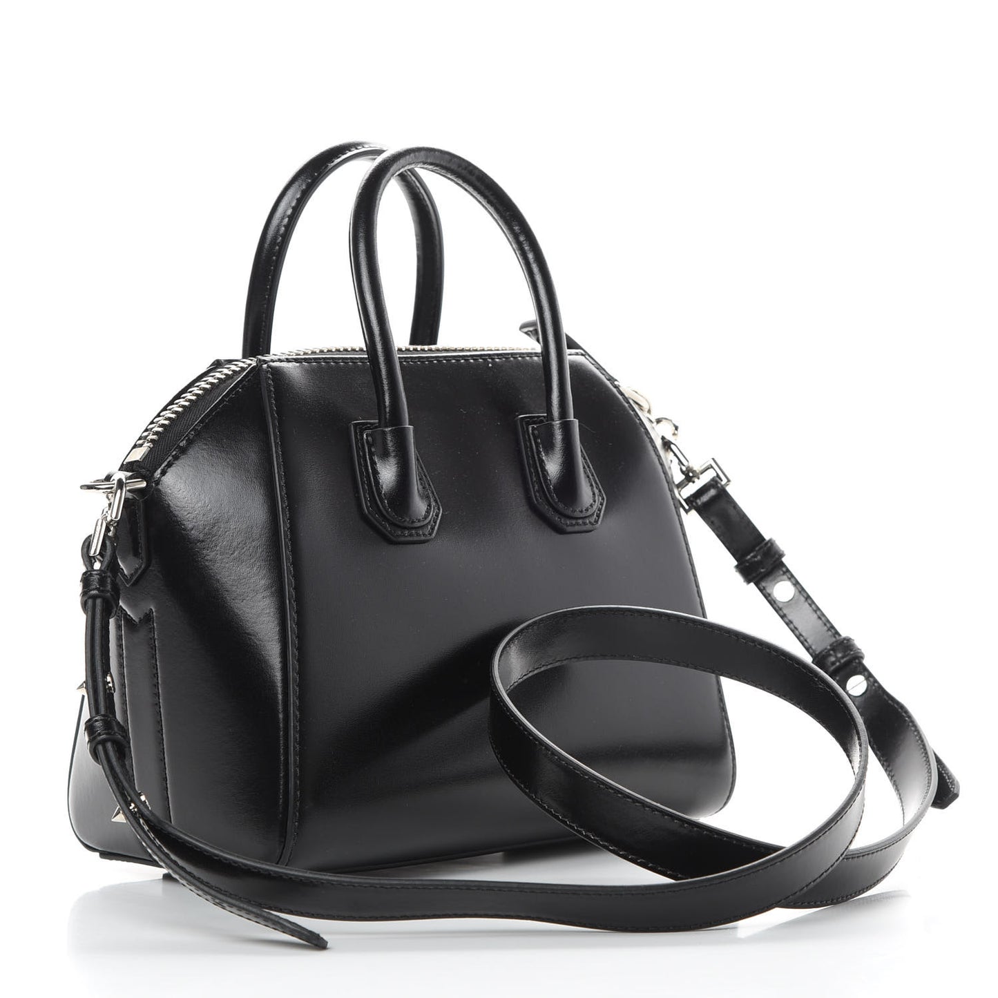 Shiny Lord Calfskin Mini Antigona Black