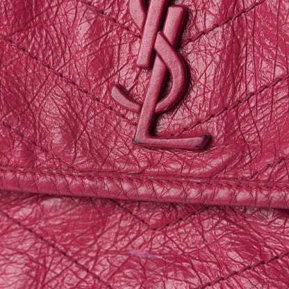 Saint Laurent Crinkled Calfskin Matelasse Monogram Medium Niki Chain Satchel Freesia 18 of 21