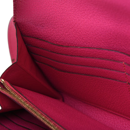 Hermes Chevre Mysore Kelly Longue Wallet Rose Shocking 9 of 21