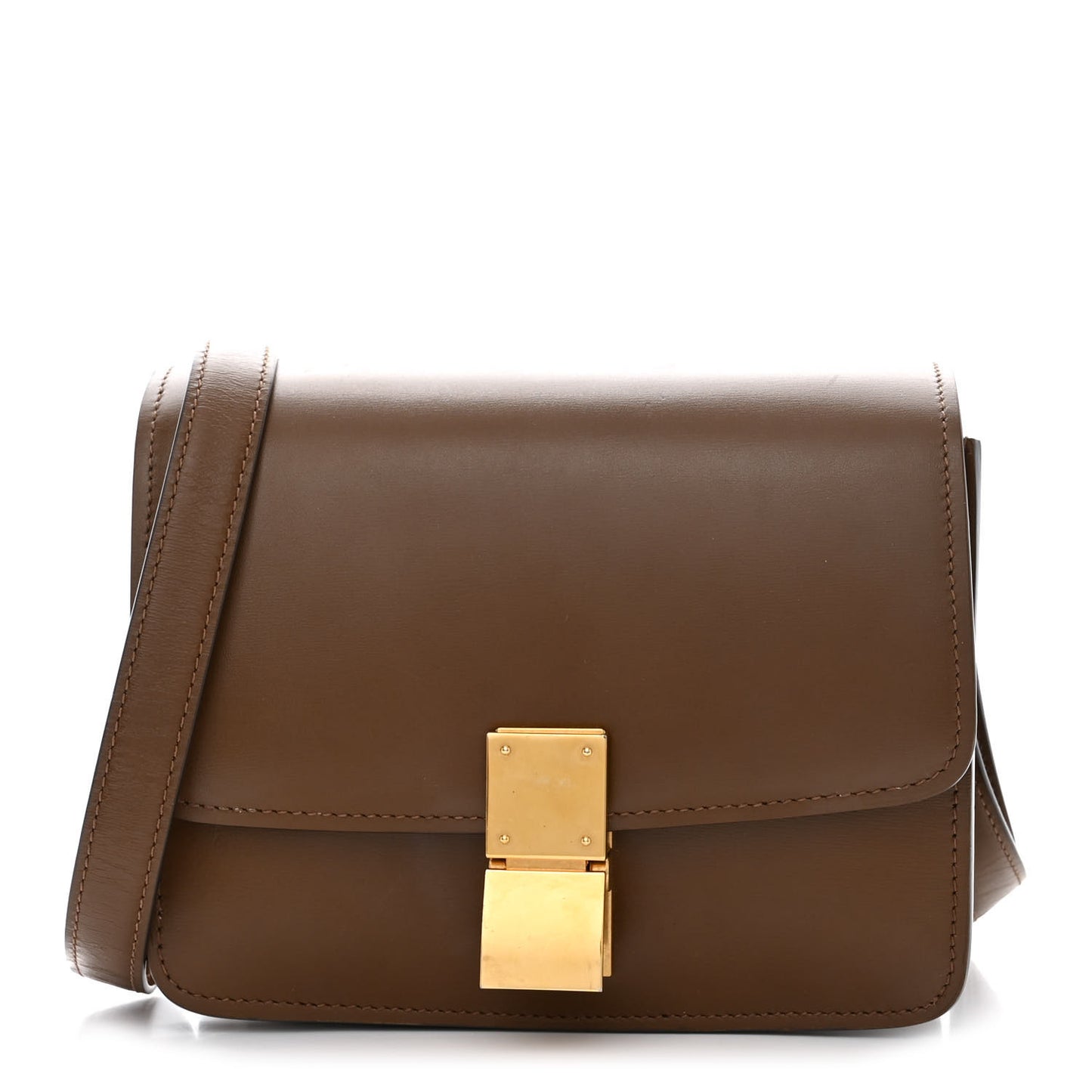 Smooth Calfskin Small Classic Box Flap Bag Camel