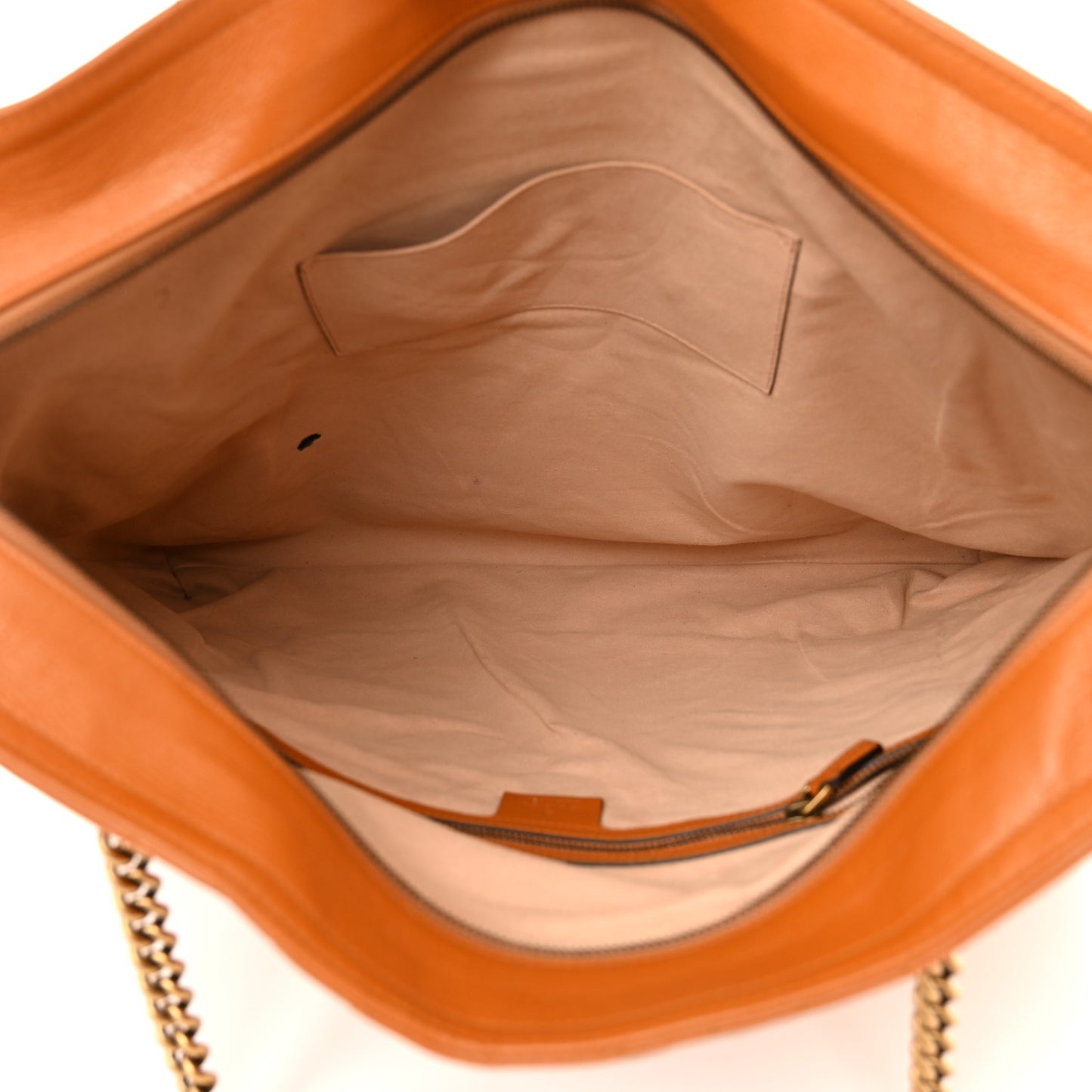 Azalea Calfskin Matelasse Large GG Marmont Slim Tote Cognac