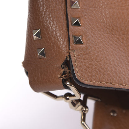 Valentino Garavani Pebbled Calfskin Small Rockstud Flip-Lock Messenger Bag Light Cuir 12 of 20
