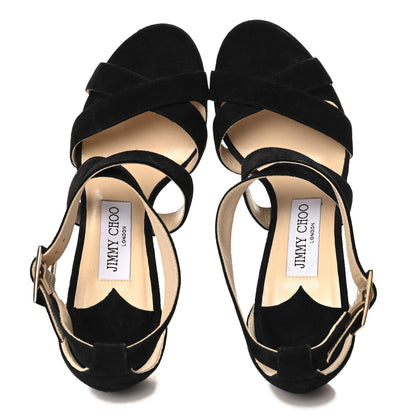 Jimmy Choo Suede Lottie Sandals 35.5 Black 2 of 8
