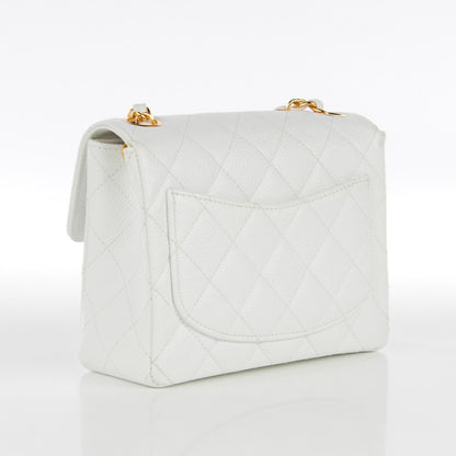 Chanel Caviar Quilted Mini Square Flap White 4 of 10