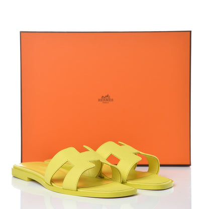 Hermes Epsom Oran Sandals 37.5 Lime 8 of 8