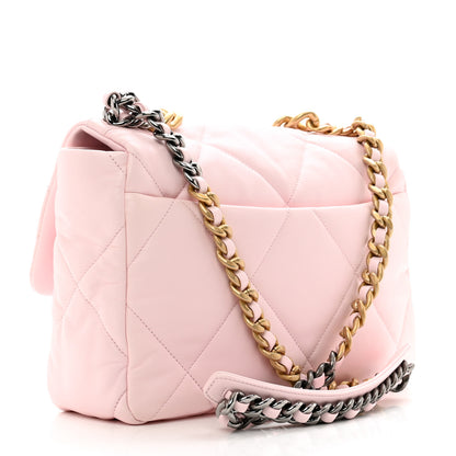 Chanel Lambskin Quilted Large Chanel 19 Flap Light Pink 3 of 13