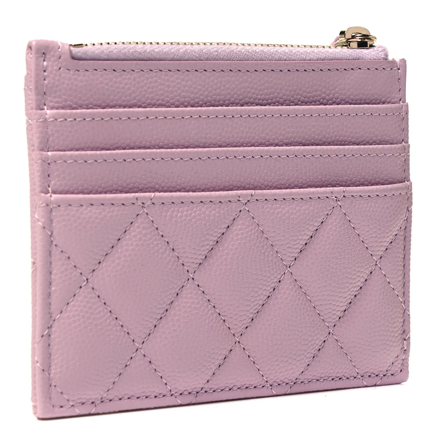 Chanel Caviar Quilted CC Zip Card Holder Light Pink 3 of 7