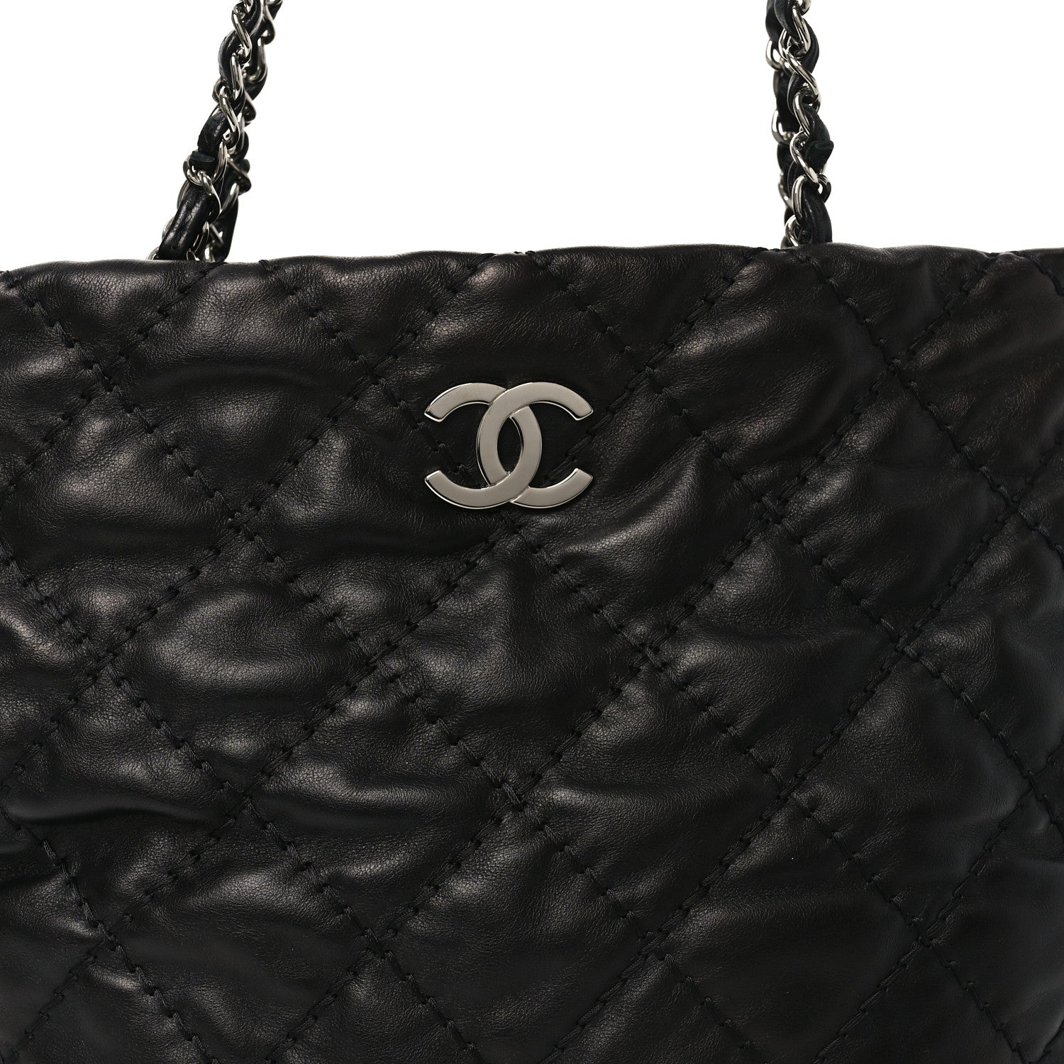 Chanel Calfskin Contrast Stitch Tote Black 8 of 10