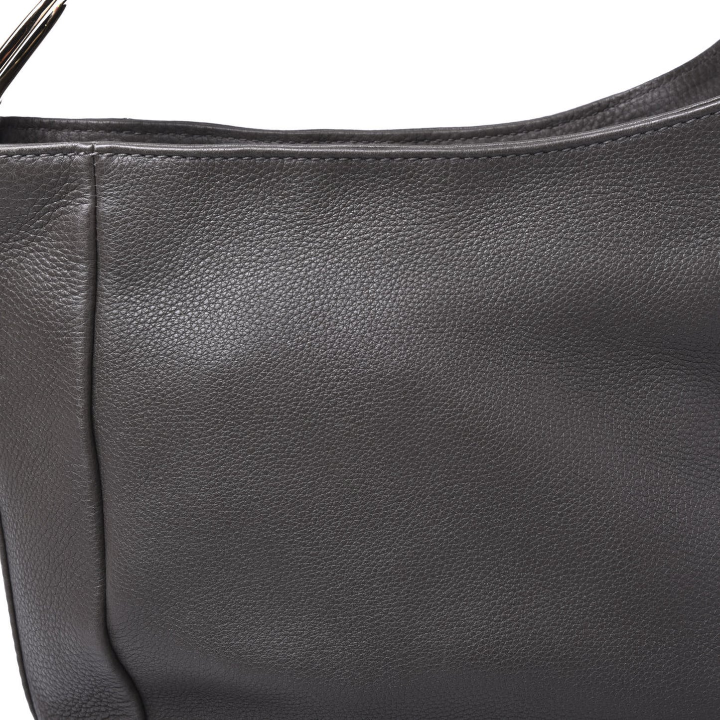 Pebbled Calfskin Shoulder Bag Grey