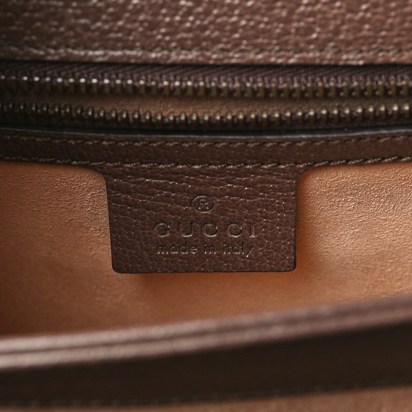 GG Supreme Monogram Textured Dollar Calfskin Web Small Ophidia Padlock Top Handle Bag Beige Ebony New Acero