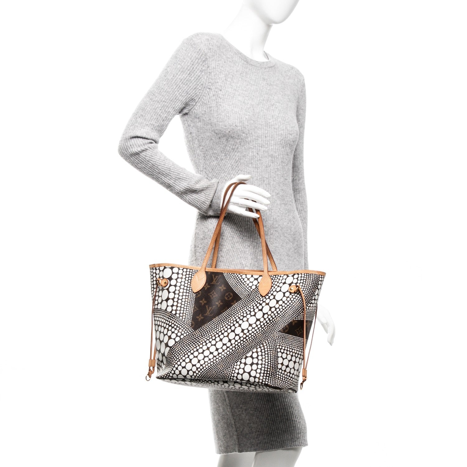 Louis Vuitton Monogram Kusama Waves Neverfull MM White 2 of 8