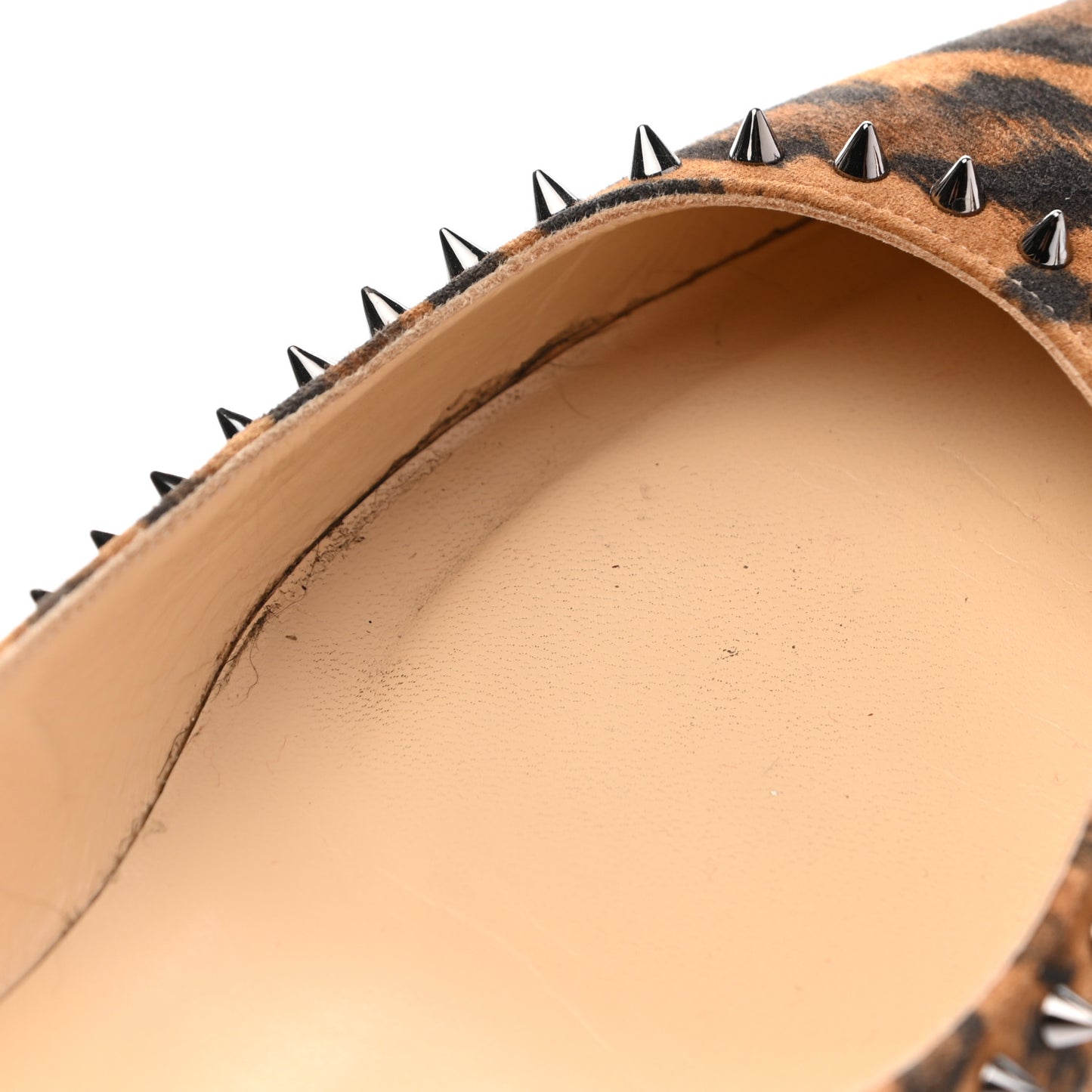 Veau Velours Studded Anjalina Flats 37.5 Leo Gun Metal
