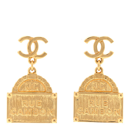 Chanel Metal CC Rue Cambon Drop Earrings Gold 1 of 4