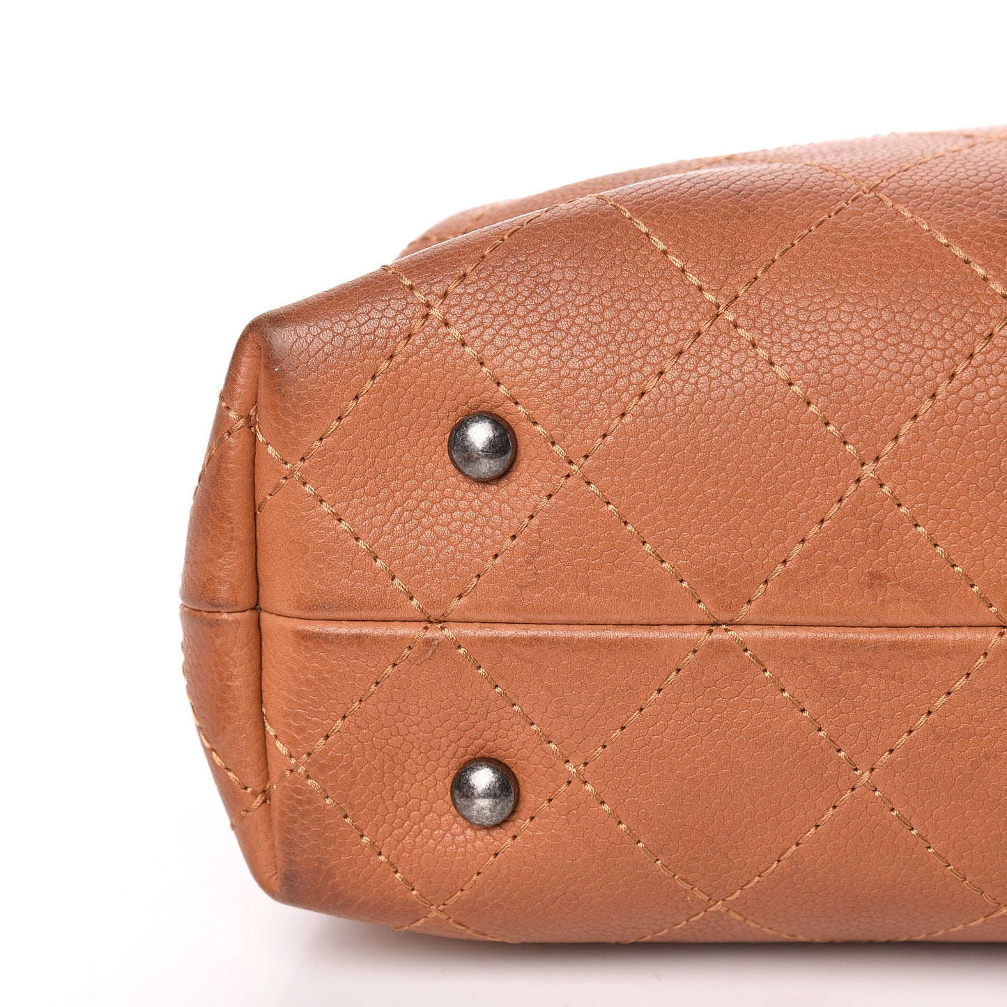 Grained Vegetal Calfskin Small Urban Shopping Tote Camel