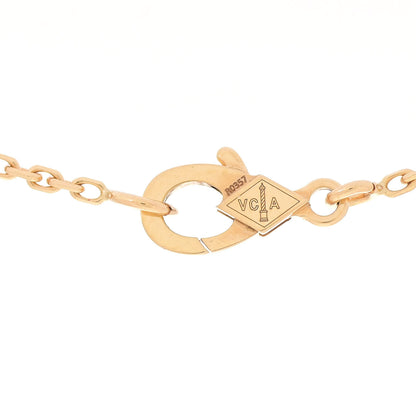 Van Cleef & Arpels 18K Yellow Gold Diamond Yellow Mother of Pearl Vintage Alhambra Pendant Necklace 4 of 7