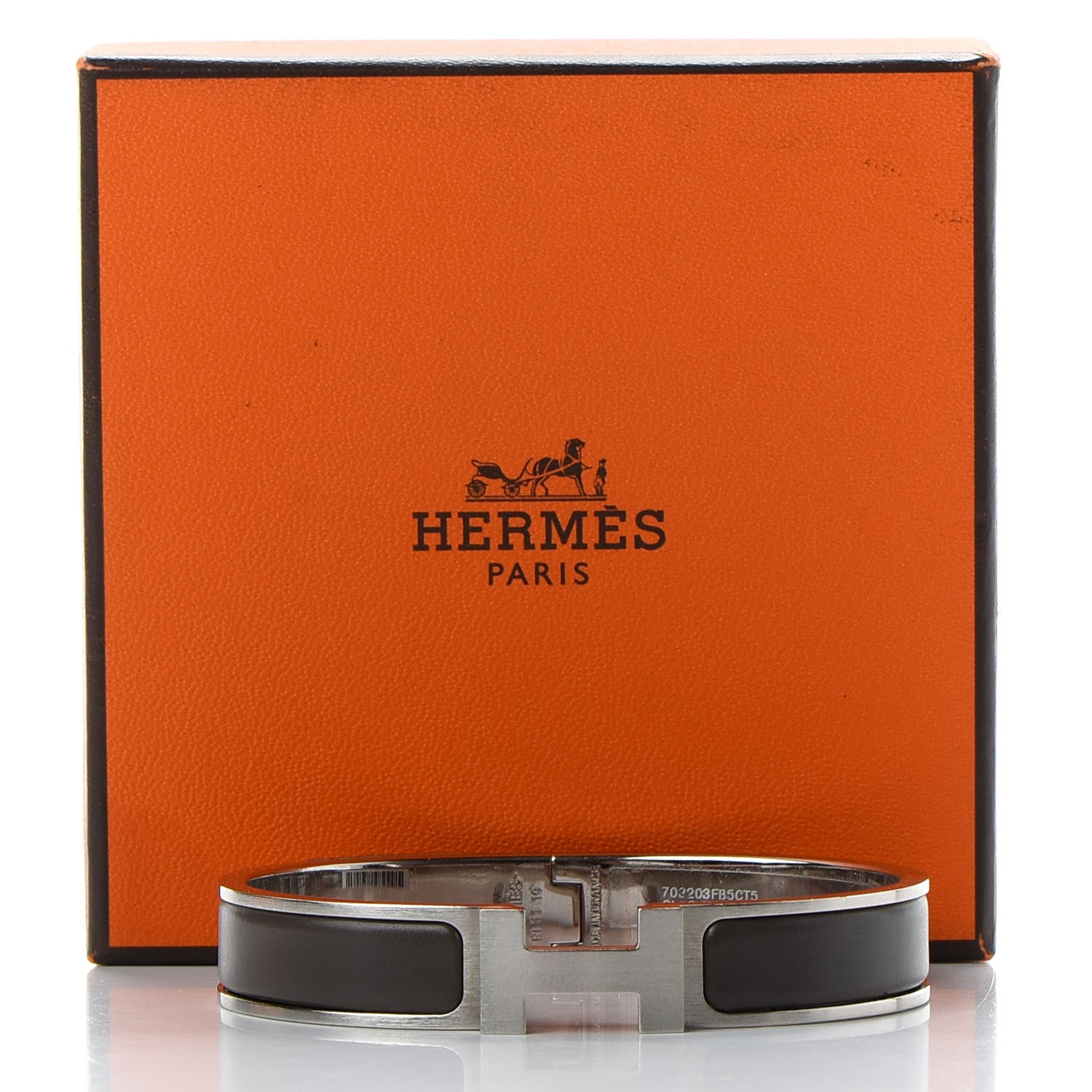 Hermes Matte Enamel Narrow Clic Clac HH Bracelet T5 Etain 6 of 6