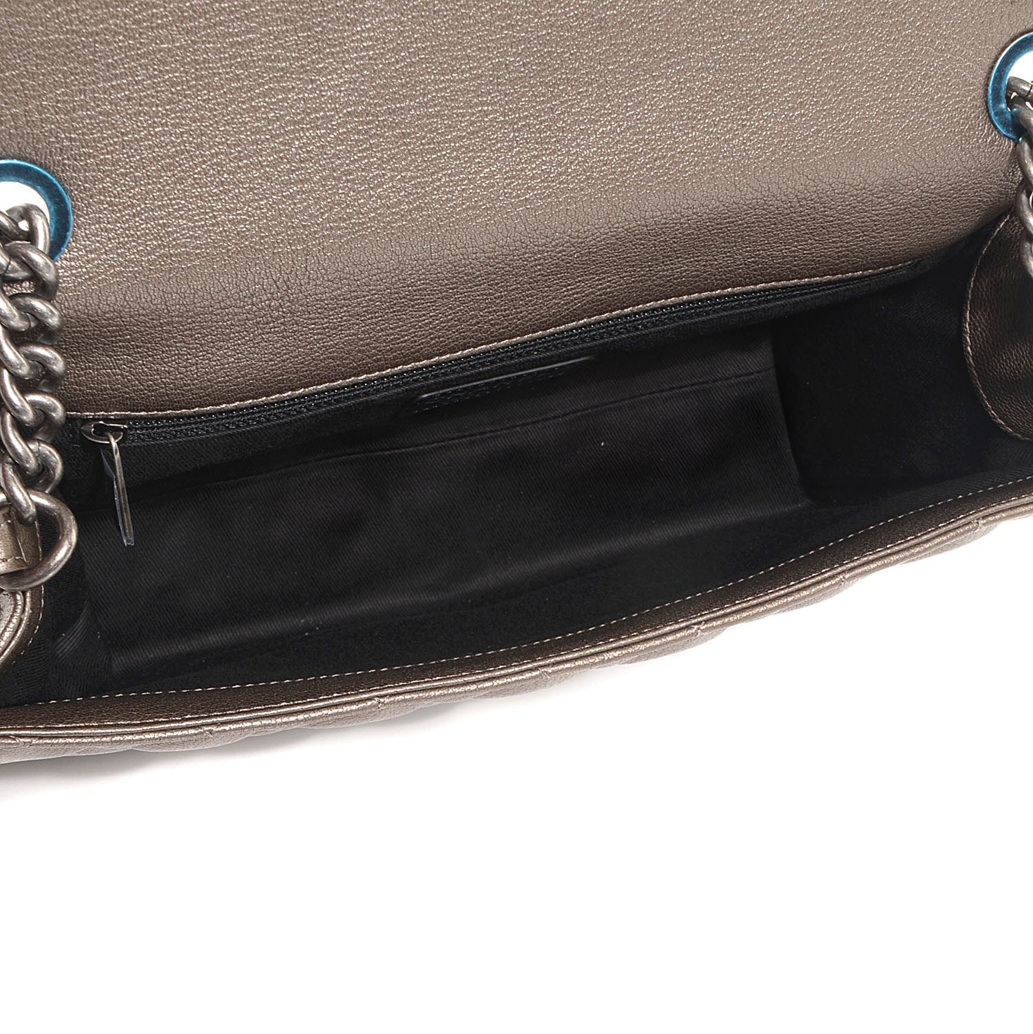 Chanel Metallic Goatskin Large City Rock Flap Silver 7 of 11