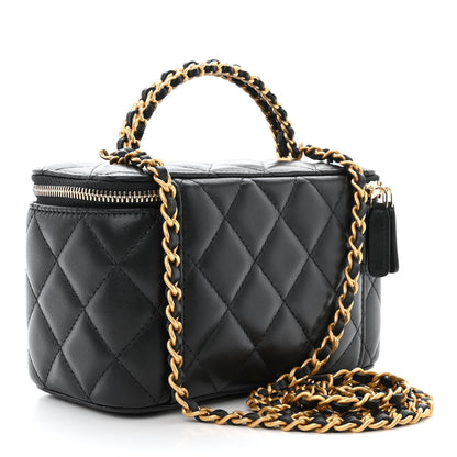 Chanel Lambskin Quilted Pick Me Up Vanity Case Black 3 of 13