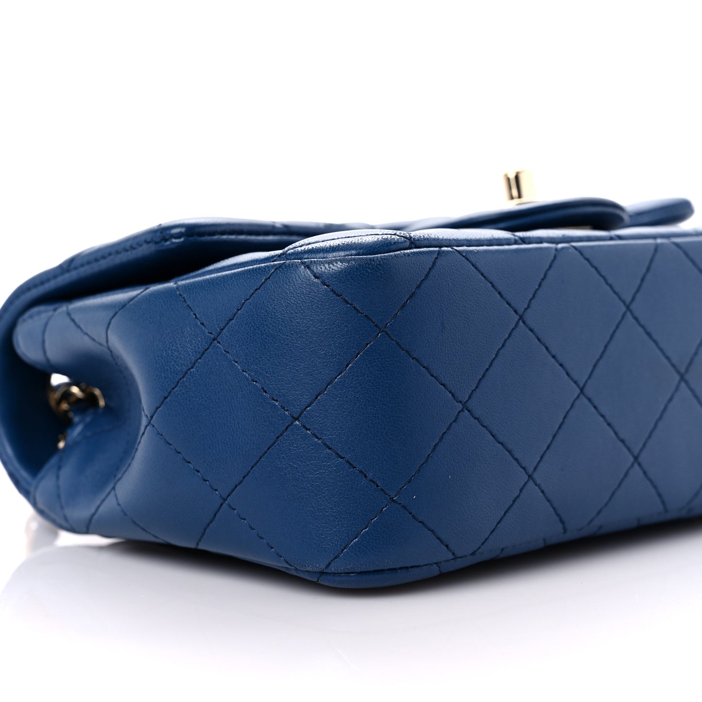 Lambskin Quilted Mini Rectangular Flap Blue