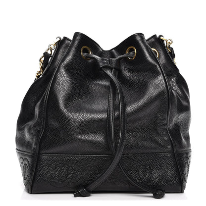 Chanel Caviar CC Drawstring Shoulder Bag Black 1 of 13