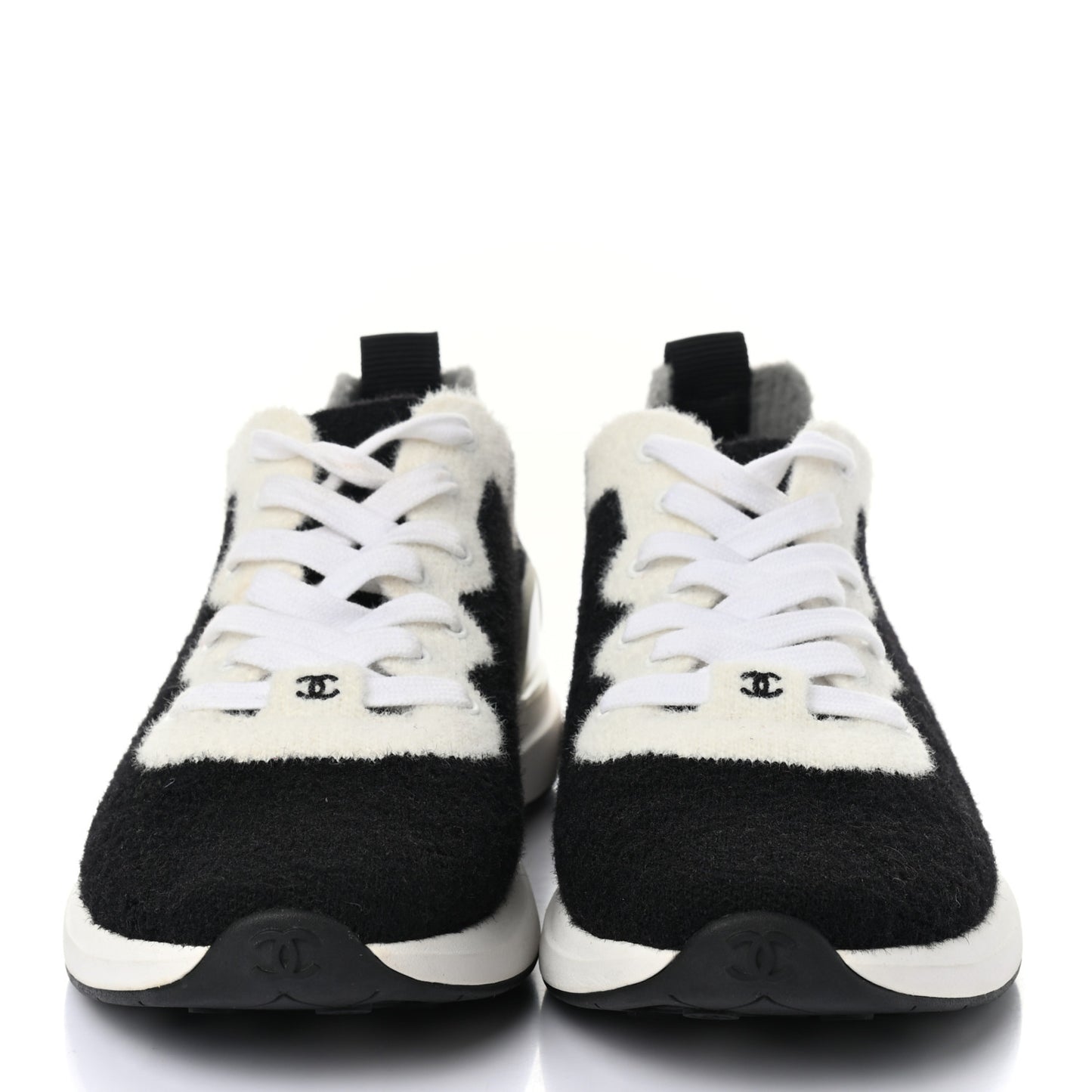 Mixed Fabrics Knit Sneakers 40 Black Grey White