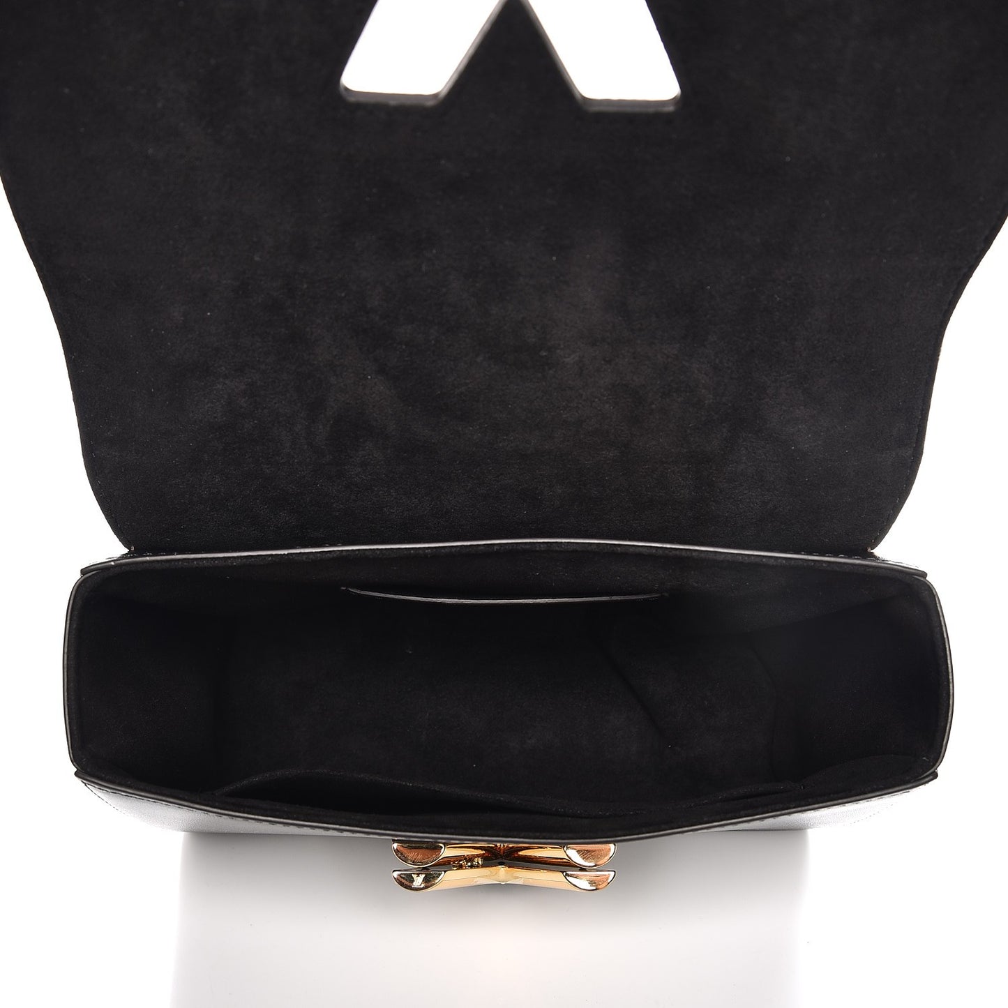 Veau Satin Monogram Twist Shoulder Bag MM Black