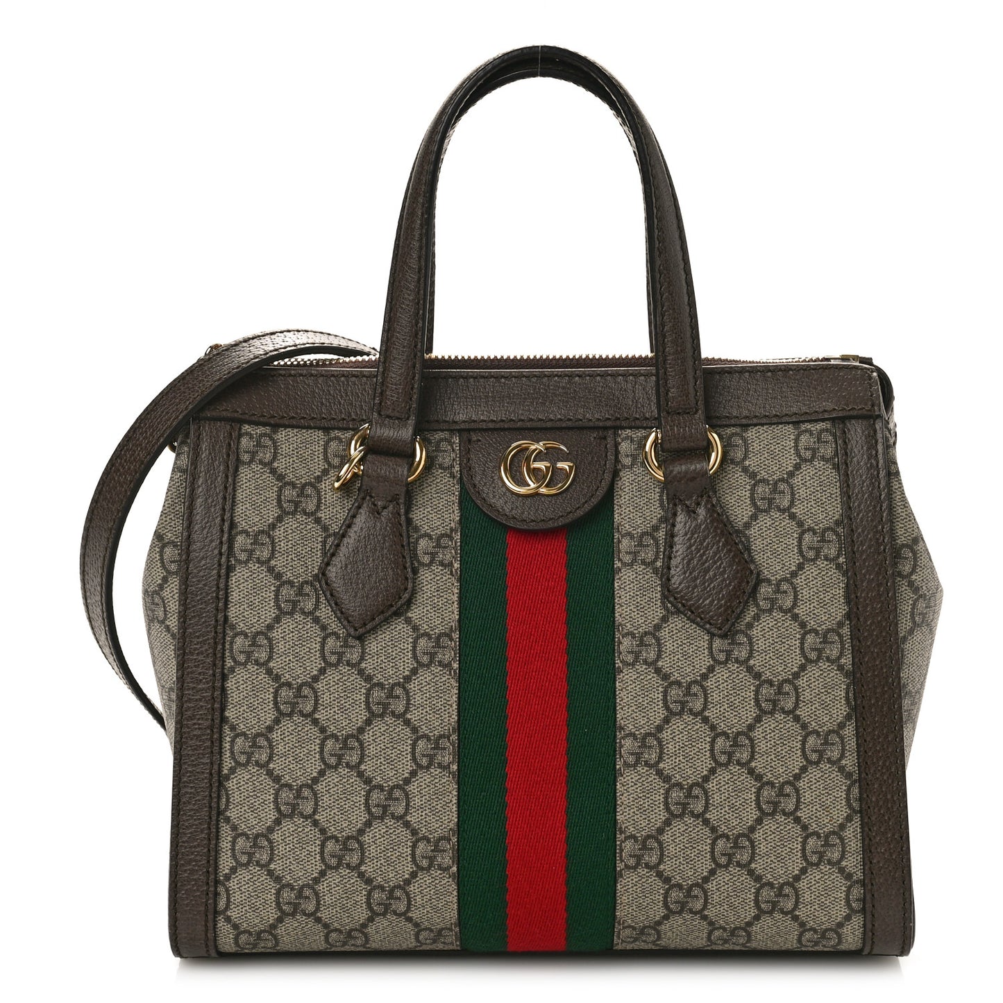 GG Supreme Monogram Small Ophidia Tote Bag Brown
