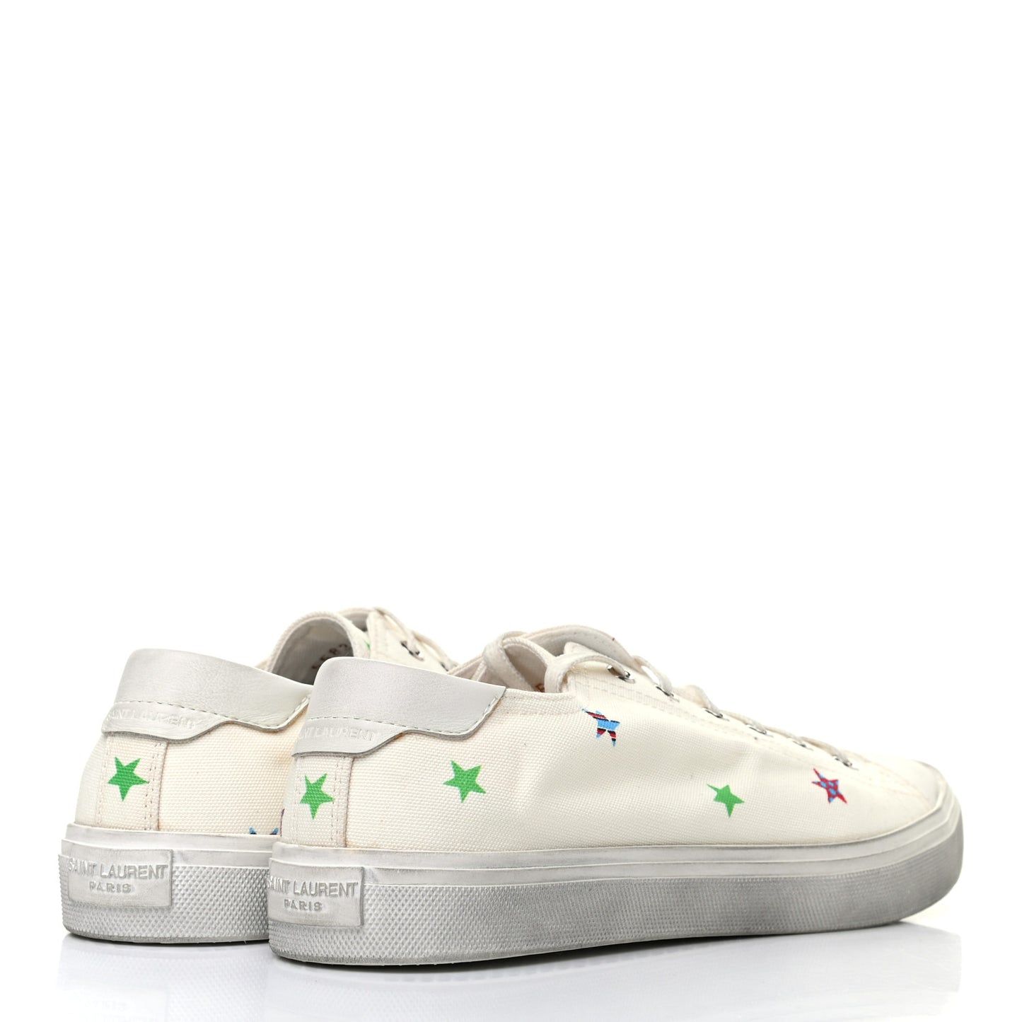 Canvas Fun-Star Print Mens Bedford Sneakers 42 Cream