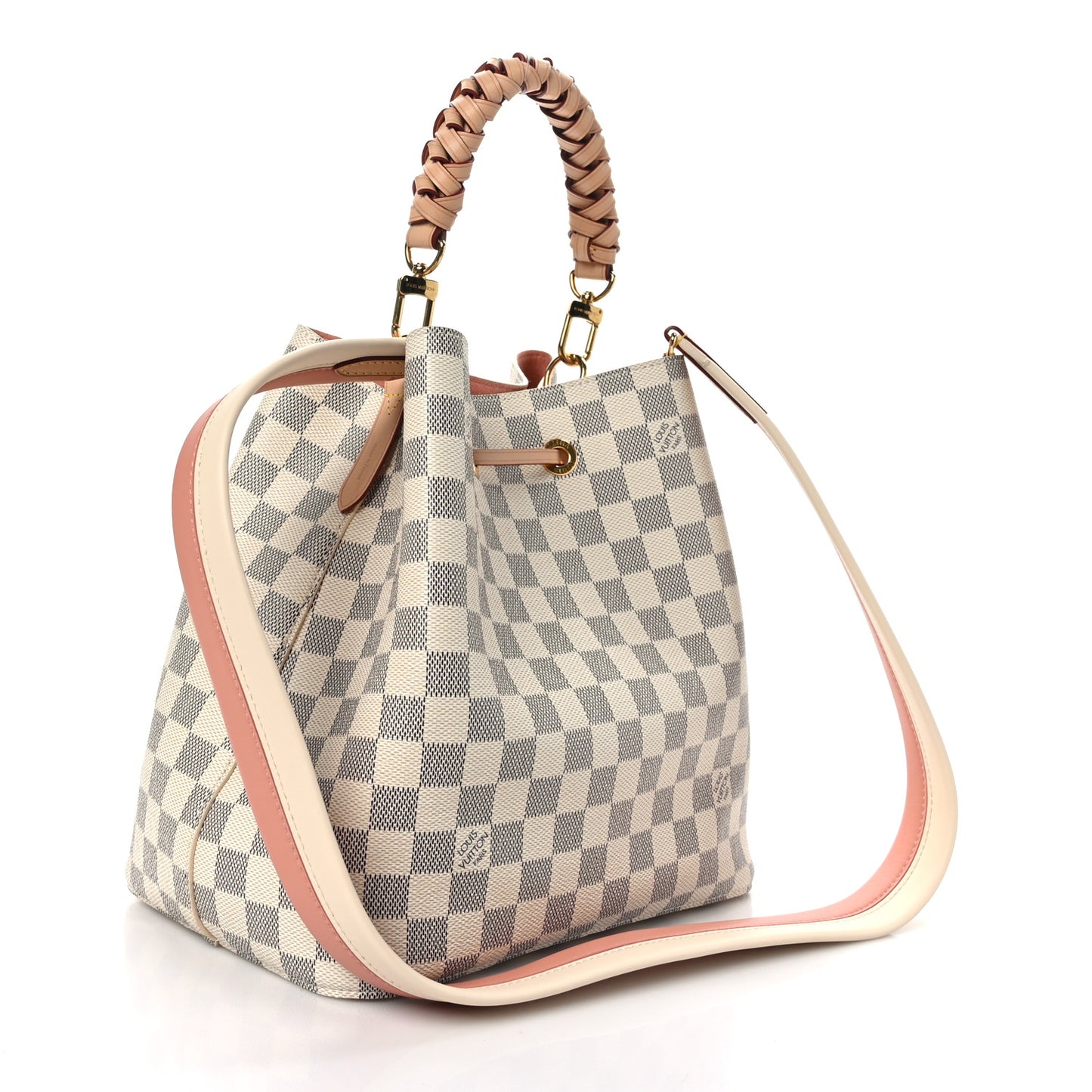 Damier Azur Braided Neonoe MM Peach Cream