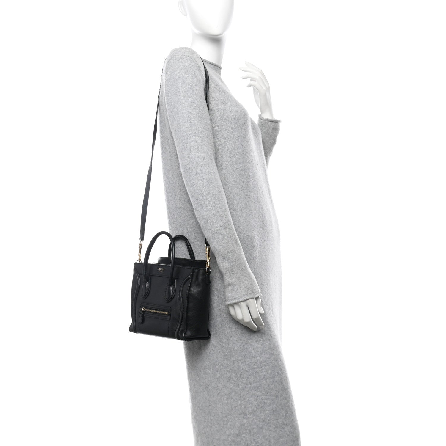 Celine Smooth Calfskin Nano Luggage Black 2 of 14