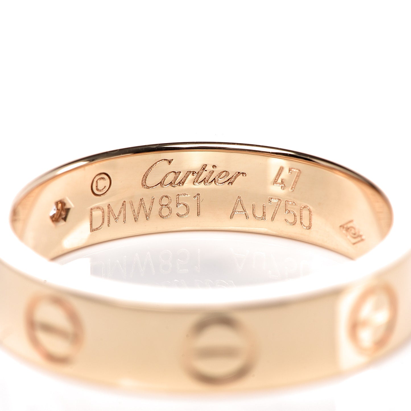 18K Yellow Gold Diamond 4mm LOVE Wedding Band Ring 47 4