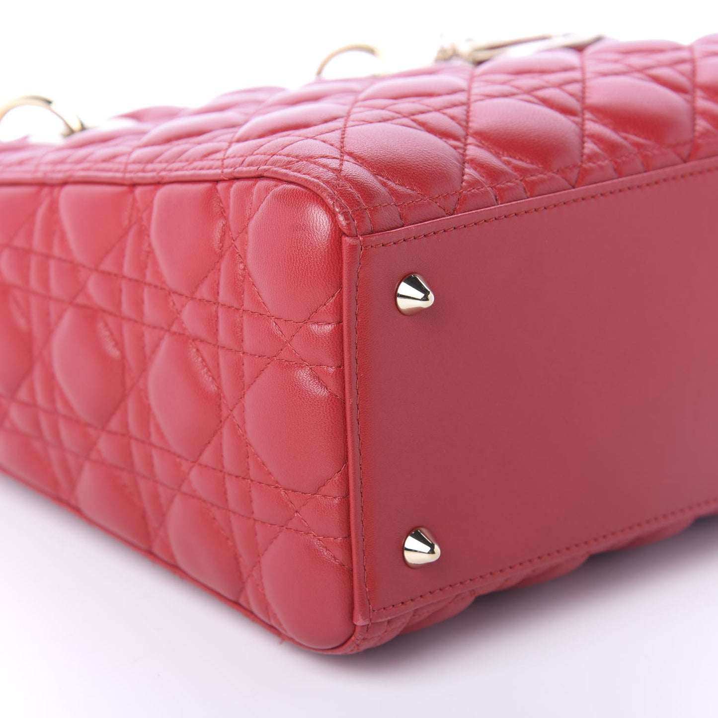 Lambskin Cannage Medium Lady Dior Red